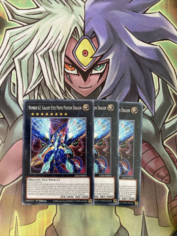 LDS2-EN053 x3 Number 62: Galaxy-Eyes Prime Photon Dragon Common Excellent Yugioh