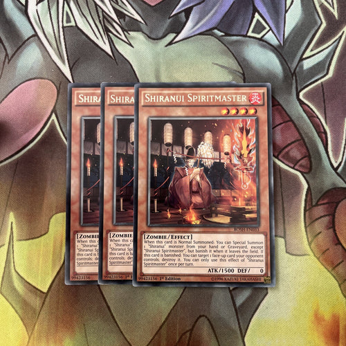 BOSH-EN033 x3 Shiranui Spiritmaster Rare Excellent Condition Yugioh