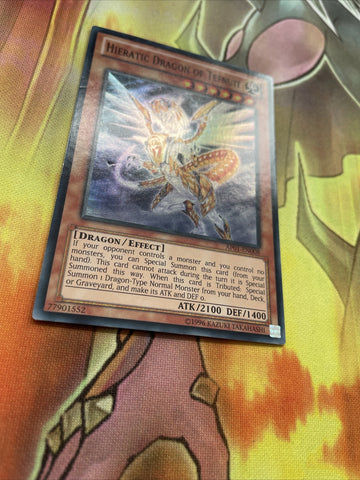 AP01-EN008 Yugioh Super Rare Hieratic Dragon Of Tefnuit (VG) (back)