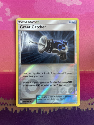 Pokemon Card Great Catcher Cosmic Ecipse Reverse Holo Uncommon 192/236 Near Mint