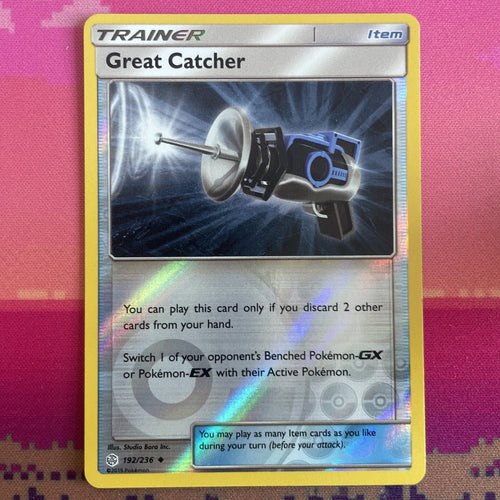 Pokemon Card Great Catcher Cosmic Ecipse Reverse Holo Uncommon 192/236 Near Mint