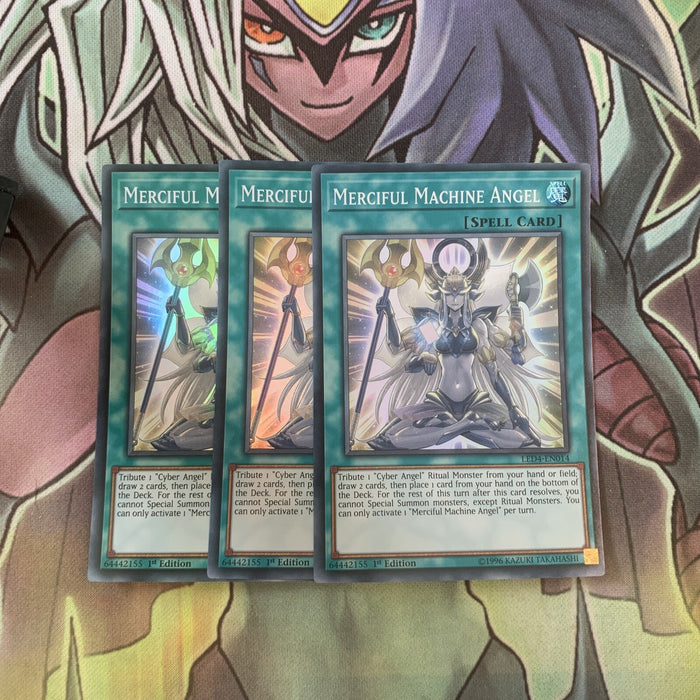 LED4-EN014 x3 Merciful Machine Angel Super Rare Excellent Condition Yugioh