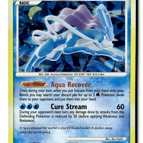 Pokemon Card Suicune - Cracked Ice Holo LP 019/132