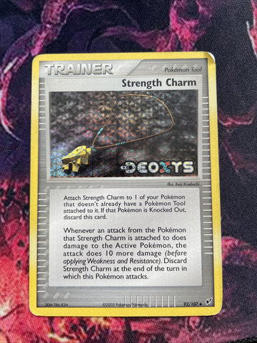 1x Strength Charm - 92/107 - Uncommon - Reverse Holo Played Condition Pokemon