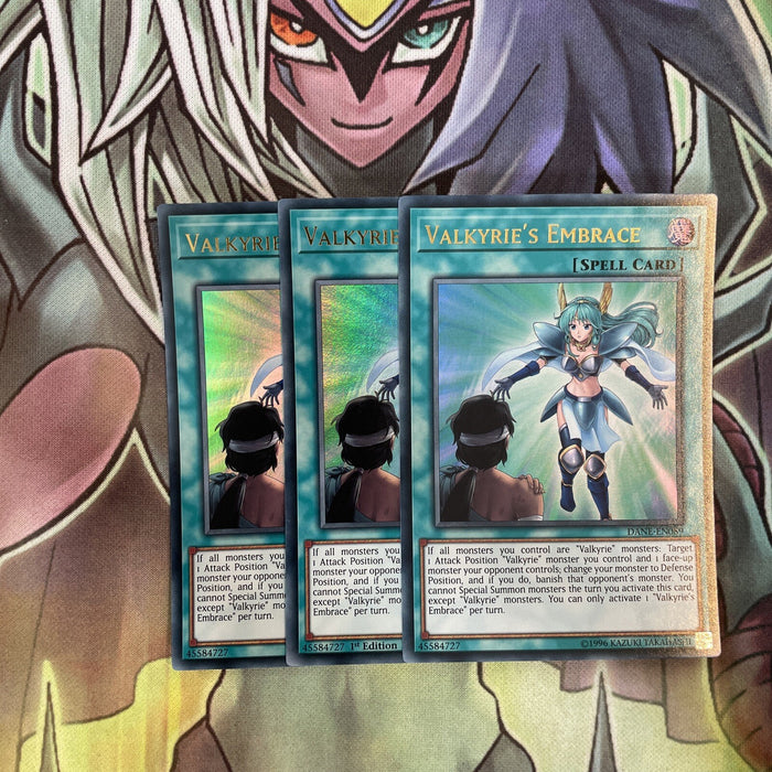 DANE-EN089 x3 Valkyrie's Embrace Ultra Rare Excellent Condition Yugioh