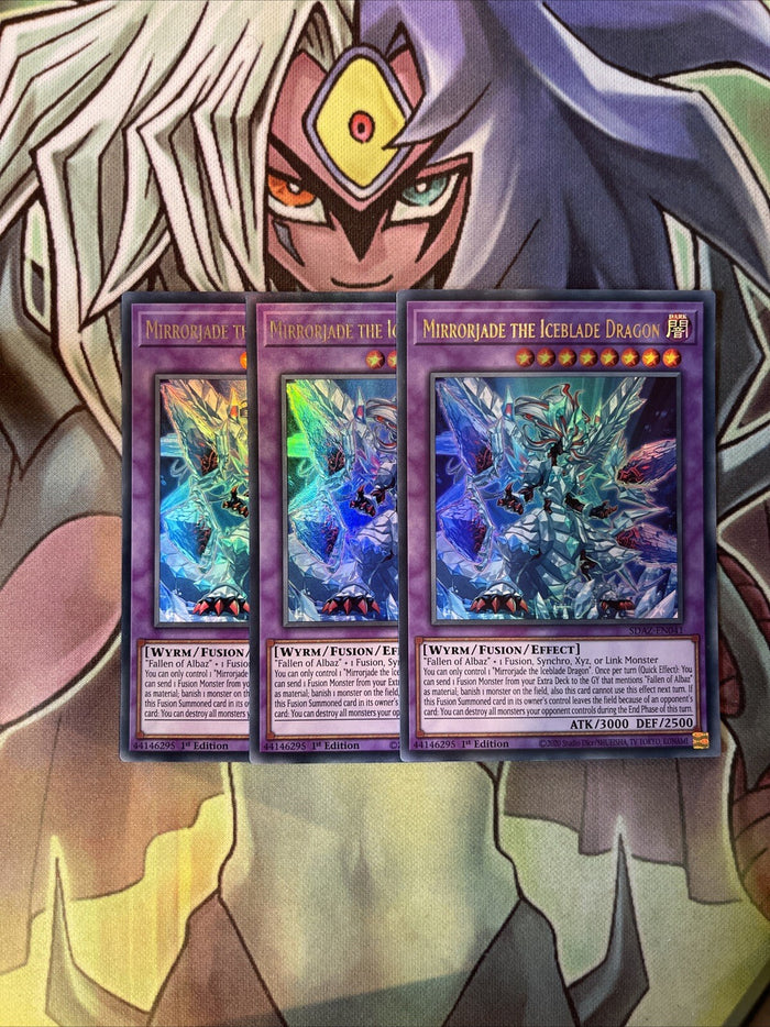 SDAZ-EN041 x3 Mirrorjade the Iceblade Dragon Ultra Excellent Condition Yugioh