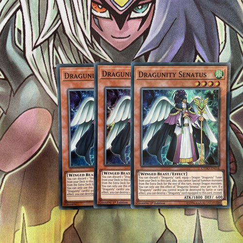 CYHO-EN016 x3 Dragunity Senatus Super Rare Excellent Condition Yugioh