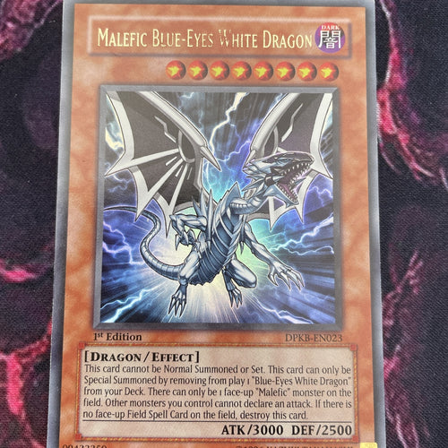 DPKB-EN023 YUGIOH MALEFIC BLUE-EYES WHITE DRAGON ULTRA RARE 1ST Edition EXC/LP