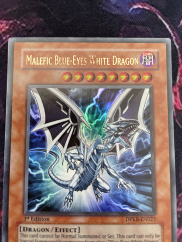 DPKB-EN023 YUGIOH MALEFIC BLUE-EYES WHITE DRAGON ULTRA RARE 1ST Edition EXC/LP (back)