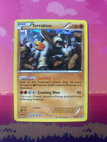 Pokemon Card Terrakion BW71 Cracked Ice Holo Black Star Promo Near Mint Conditio