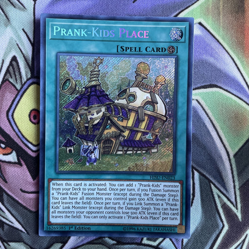 HISU-EN023 Prank-Kids Place Secret Rare 1st Edition NM Yugioh Card