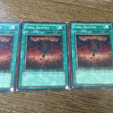 MRL/SRL/DB1 YuGiOh Card - 3x Final Destiny Varying Sets