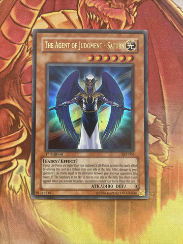 AST-006 The Agent Of Judgment-Saturn 1st Edition Ultra Rare Yugioh Card