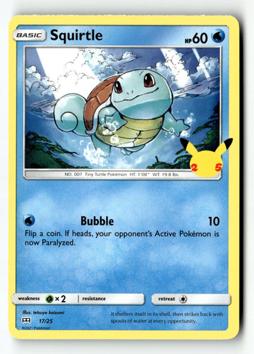 Pokemon Card Squirtle - 17/25 LP McDonald's 25th Anniversary Promos 017/025