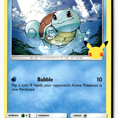 Pokemon Card Squirtle - 17/25 LP McDonald's 25th Anniversary Promos 017/025