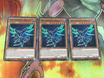 ETCO-EN007 3 X Yugioh  Noctovision Dragon- 1ST ED - COMMON - NM