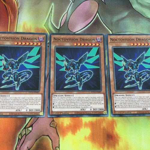 ETCO-EN007 3 X Yugioh  Noctovision Dragon- 1ST ED - COMMON - NM