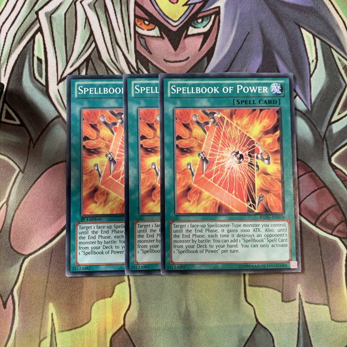 REDU-EN058 x3 Spellbook of Power Common Excellent Condition Yugioh