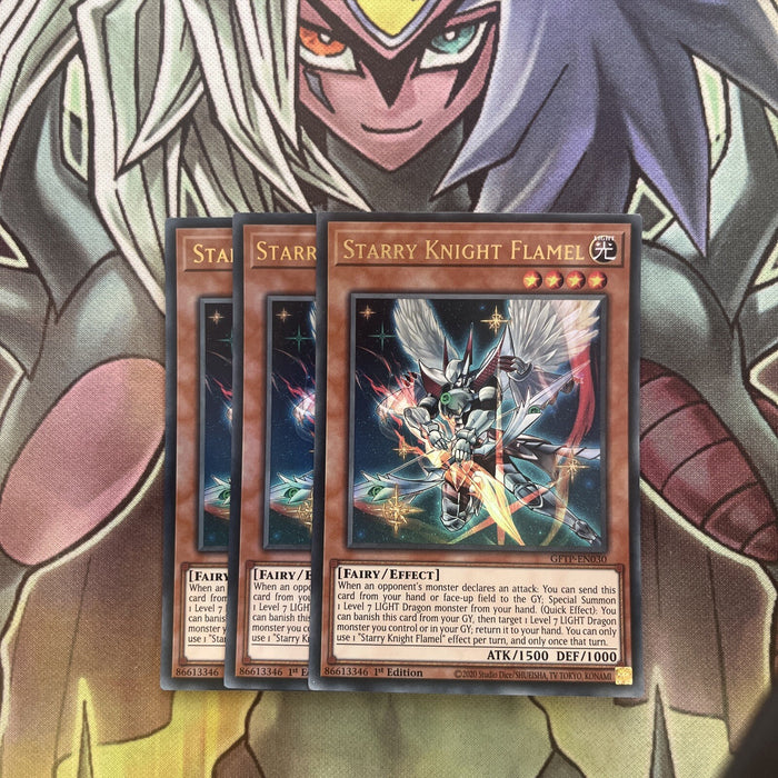 GFTP-EN030 x3 Starry Knight Flamel Ultra Rare Excellent Condition Yugioh
