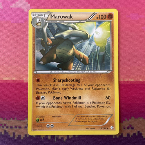 Pokemon Card Marowak Breakthrough Rare 78/162 Near Mint