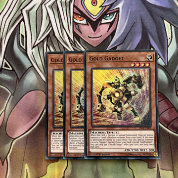 FIGA-EN009 x3 Gold Gadget Super Rare Excellent Condition Yugioh