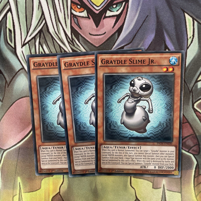 INOV-EN030 x3 Graydle Slime Jr. Common Excellent Condition Yugioh