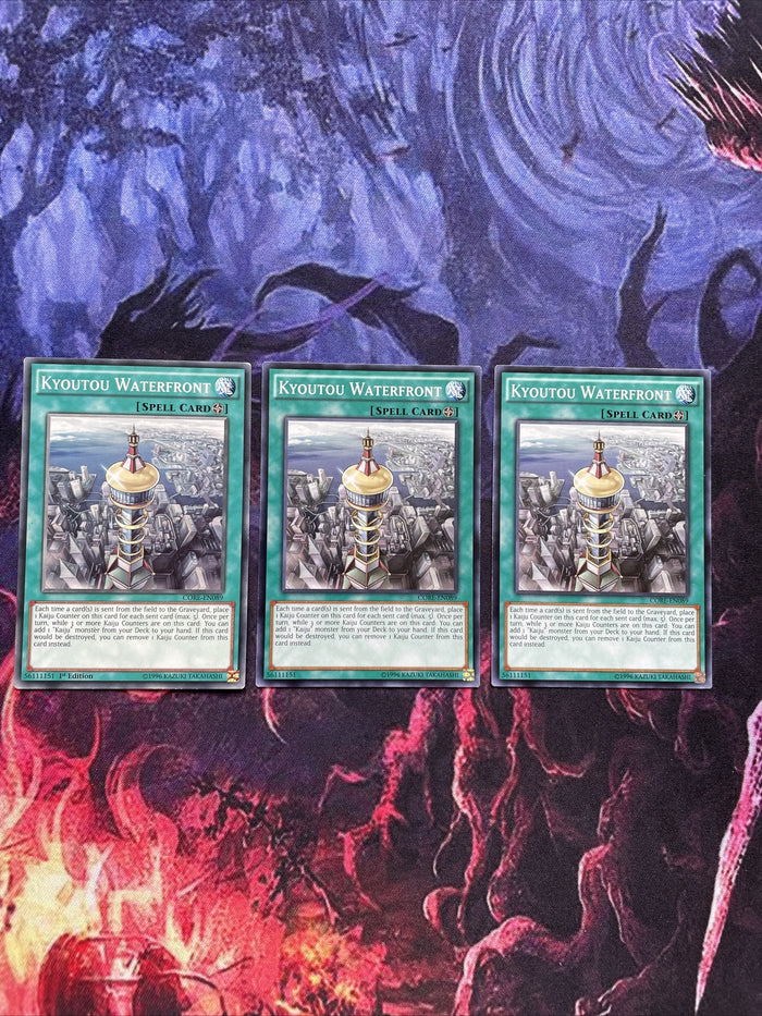 CORE-EN089 x3 KYOUTOU WATERFRONT Near Mint Yugioh Card