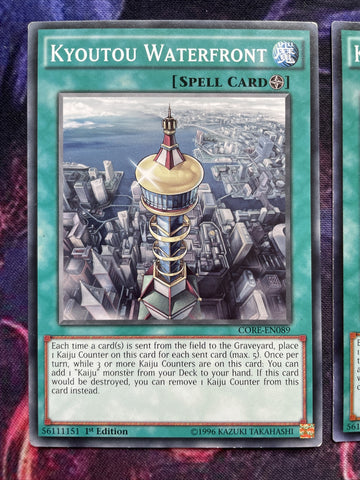CORE-EN089 x3 KYOUTOU WATERFRONT Near Mint Yugioh Card (back)