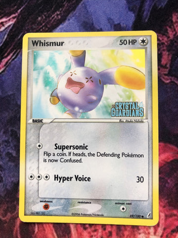Pokemon Reverse Foil Card : Whismur 69/100 (Ex Crystal Guardians) Excellent Cond