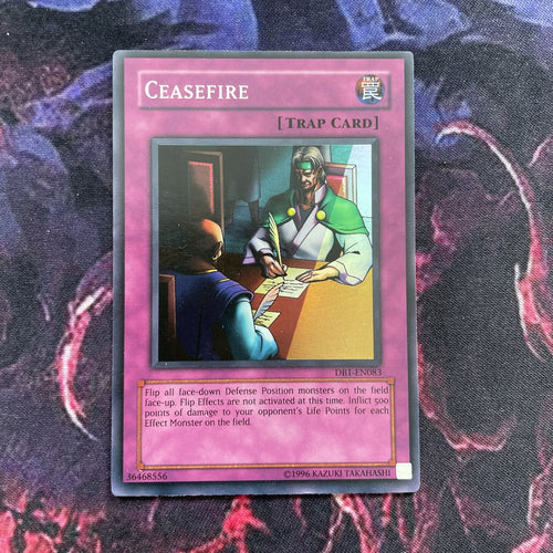 DB1-EN083 Ceasefire Super Rare Near Mint Yugioh Card
