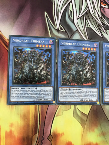 MP18-EN158 Vendread Chimera x 3 - Playset - 1st Edition - Secret - Yugioh (back)