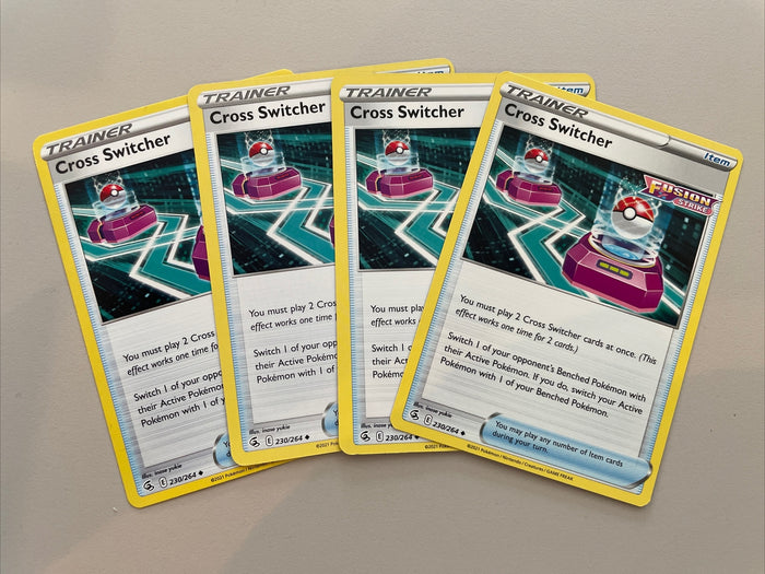 Pokemon Playset Of 4x Cross Switcher 230/264 - Non Holo - SWSH Fusion Strike