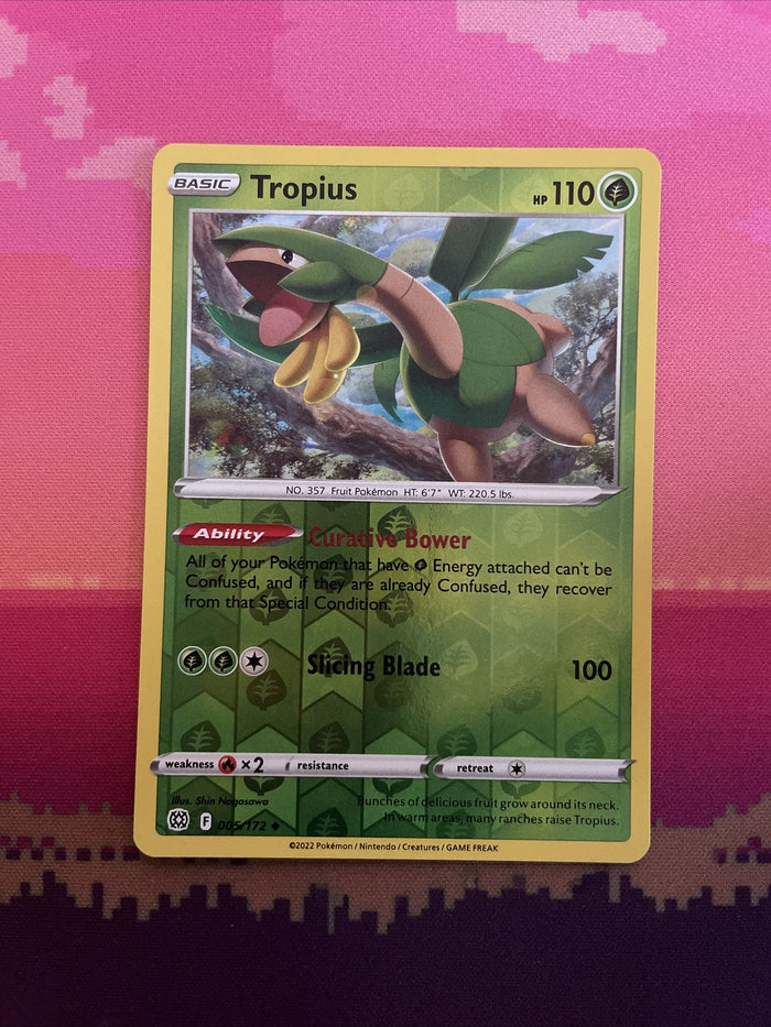 Pokemon Card Tropius Brilliant Stars Reverse Holo 005/172 Near Mint