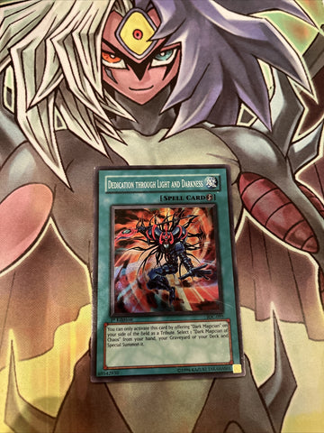 IOC-095 Dedication Through Light and Dark 1st Ed Super Rare Yugioh Card LP
