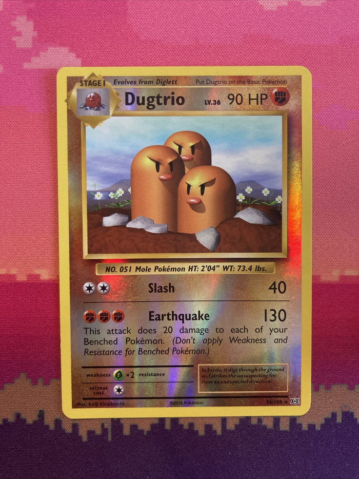 Pokemon Card Dugtrio Evolutions Reverse Holo Rare 56/108 Near Mint C