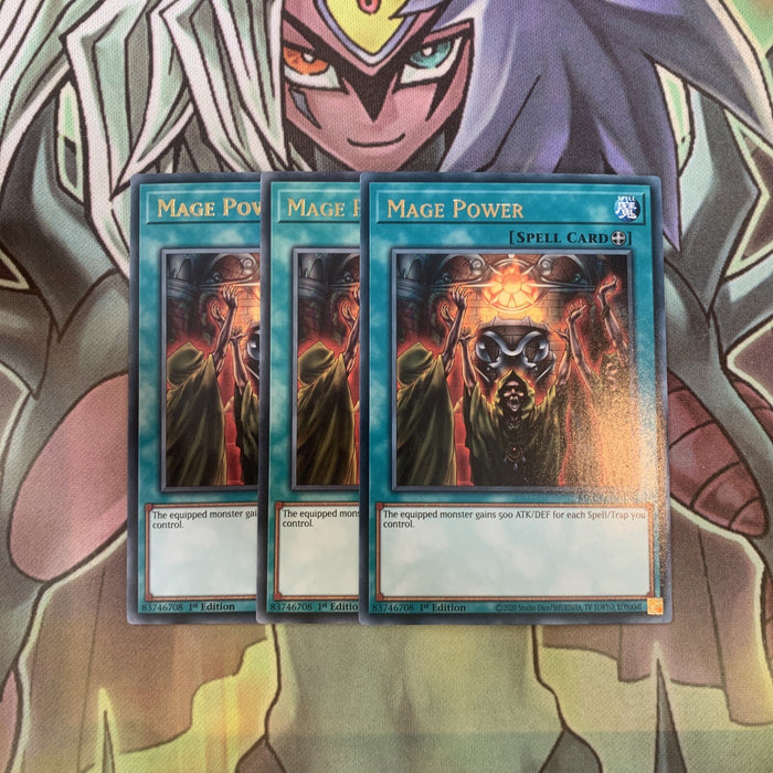 MAGO-EN139 x3 Mage Power Rare Excellent Condition Yugioh