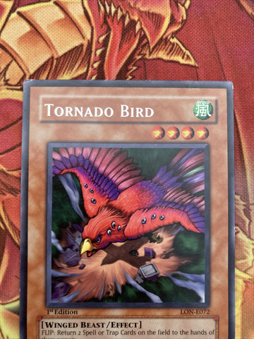 LON-E072 TORNADO BIRD YUGIOH RARE 1ST EDITION EUROPEAN PRINT (back)