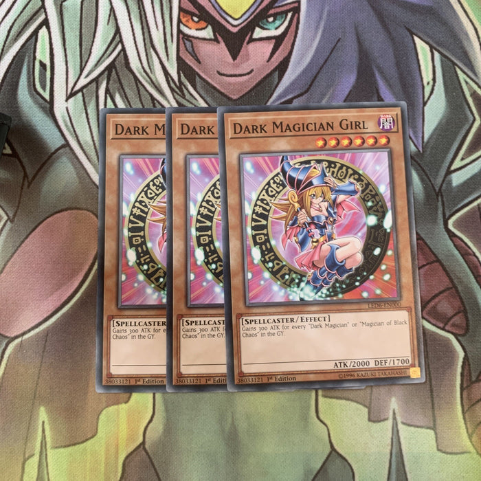 LED6-EN000 x3 Dark Magician Girl Common Excellent Condition Yugioh