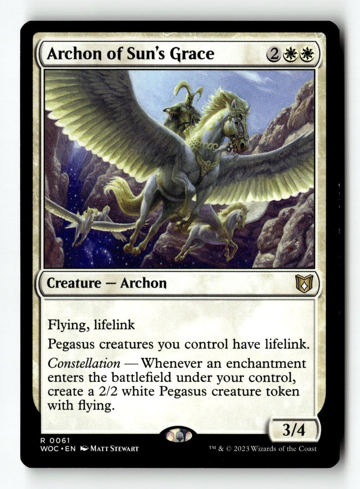 MTG Archon of Sun's Grace Commander: Wilds of Eldraine LP Magic The Gathering