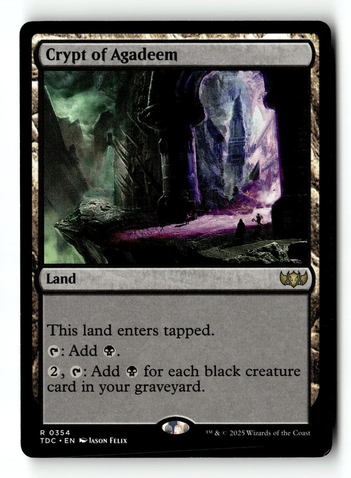 MTG Crypt of Agadeem Commander: Tarkir: Dragonstorm LP Magic The Gathering