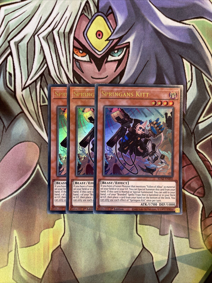 SDAZ-EN002 x3 Springans Kitt Ultra Rare Excellent Condition Yugioh