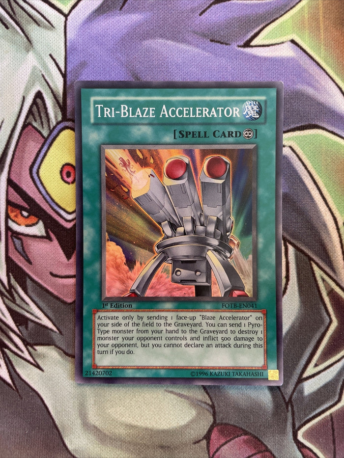 FOTB-EN041 Tri-Blaze Accelerator Super Rare 1st Edition NM Yugioh Card