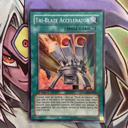 FOTB-EN041 Tri-Blaze Accelerator Super Rare 1st Edition NM Yugioh Card