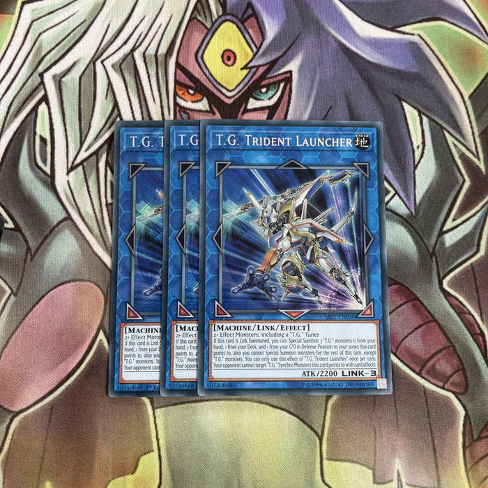 SAST-EN050 x3 T.G. Trident Launcher Secret Rare Excellent Conditon Yugioh
