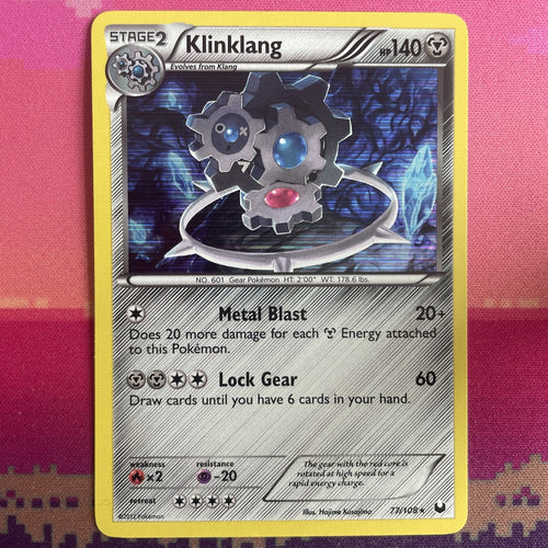 Pokemon Card Klinklang Dark Explorers Holo Rare 77/108 Near Mint