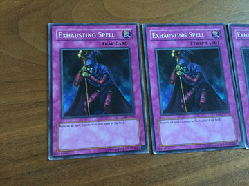 MFC-098/DR1-EN153 YuGiOh Card - 3x Exhausting spell (back)