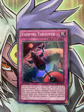 SHSP-EN075 Vampire Takeover Super Rare 1st Edition Yugioh Card Near Mint Conditi