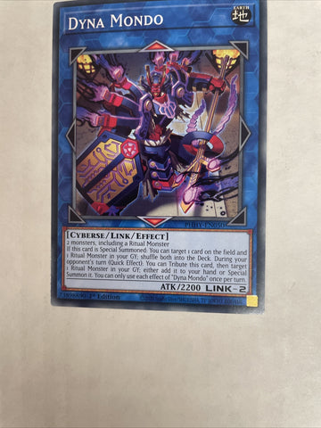 PHHY-EN050 Dyna Mondo Single 1st Edition YuGiOh Cards (back)