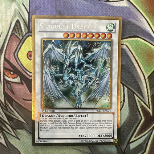PGLD-EN076 Stardust Dragon Gold Rare 1st Edition NM Yugioh Card