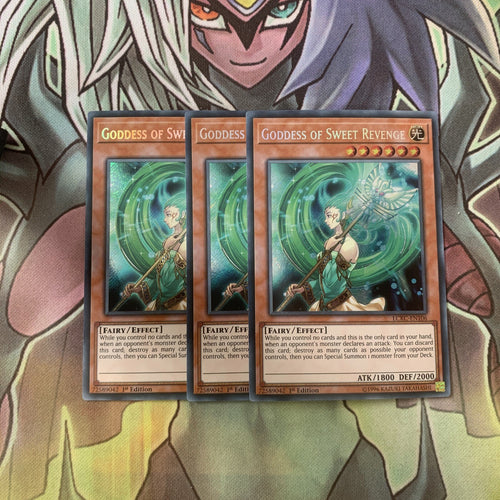 LCKC-EN106 x3 Goddess of Sweet Revenge Secret Rare Excellent Condition Yugioh